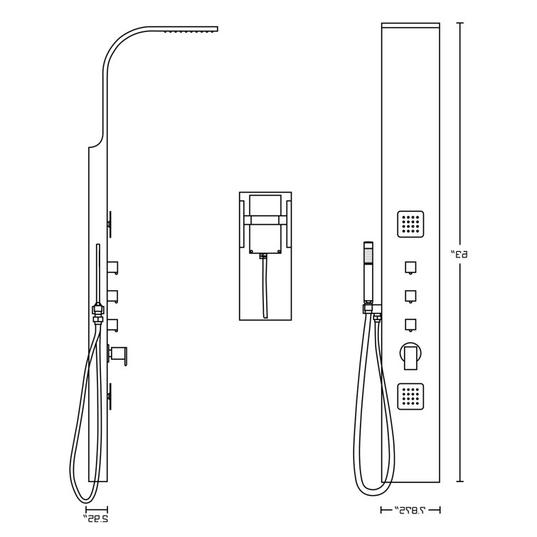 Plumbing N Parts 63'' Shower Panel with Adjustable Shower Head Wayfair Canada